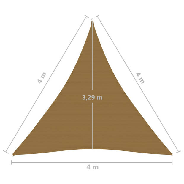 vidaXL Zonnezeil 160 g/m² 4x4x4 m HDPE taupe