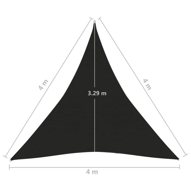 vidaXL Zonnezeil 160 g/m² 4x4x4 m HDPE zwart