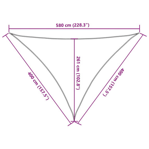 vidaXL Zonnezeil 160 g/m² 4x4x5,8 m HDPE zwart