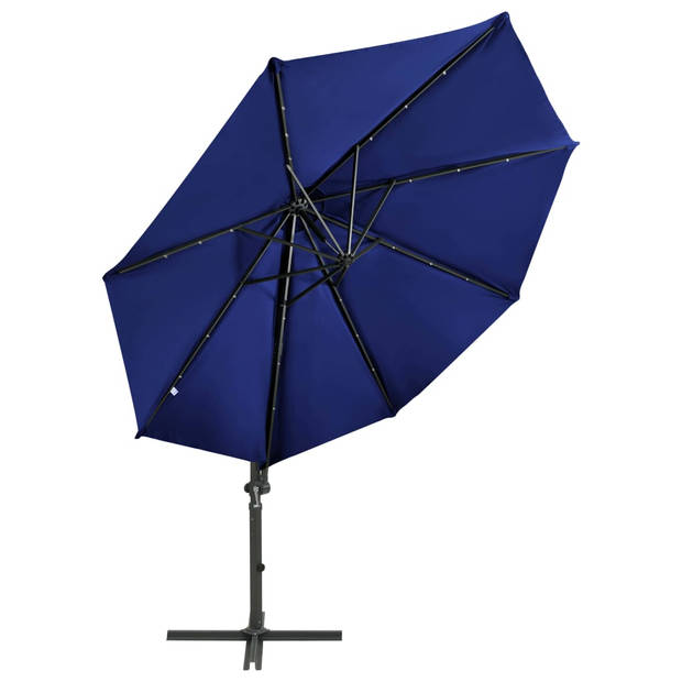 The Living Store Tuinparasol - LED-Verlichting - 300 x 238 cm - Azuurblauw