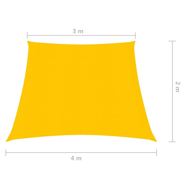 vidaXL Zonnezeil 160 g/m² 3/4x2 m HDPE geel