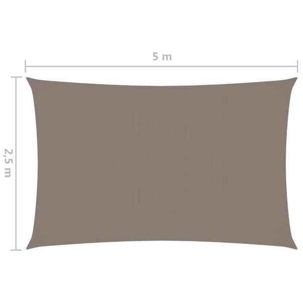 vidaXL Zonnescherm rechthoekig 2,5x5 m oxford stof taupe