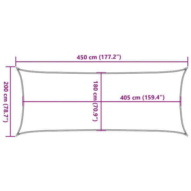 vidaXL Zonnezeil 160 g/m² 2x4,5 m HDPE wit