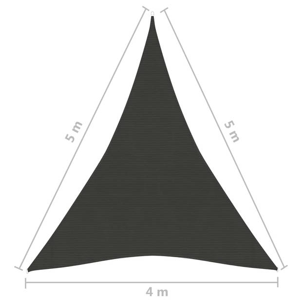 vidaXL Zonnezeil 160 g/m² 4x5x5 m HDPE antracietkleurig