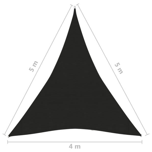 vidaXL Zonnezeil 160 g/m² 4x5x5 m HDPE zwart