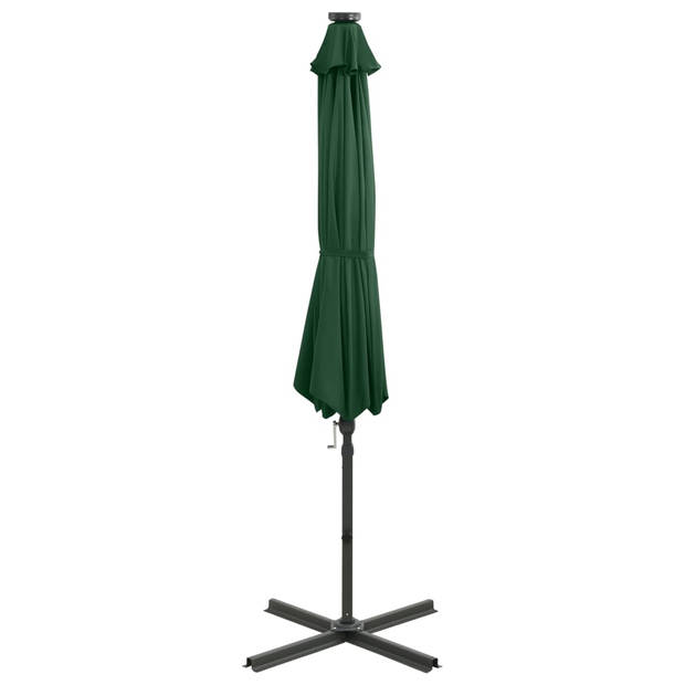 The Living Store Tuinparasol Groen - 300x238 cm - LED verlichting