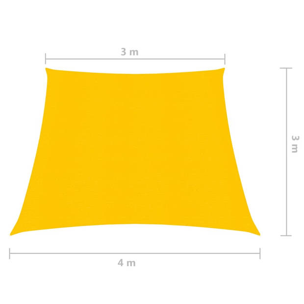 vidaXL Zonnezeil 160 g/m² 3/4x3 m HDPE geel