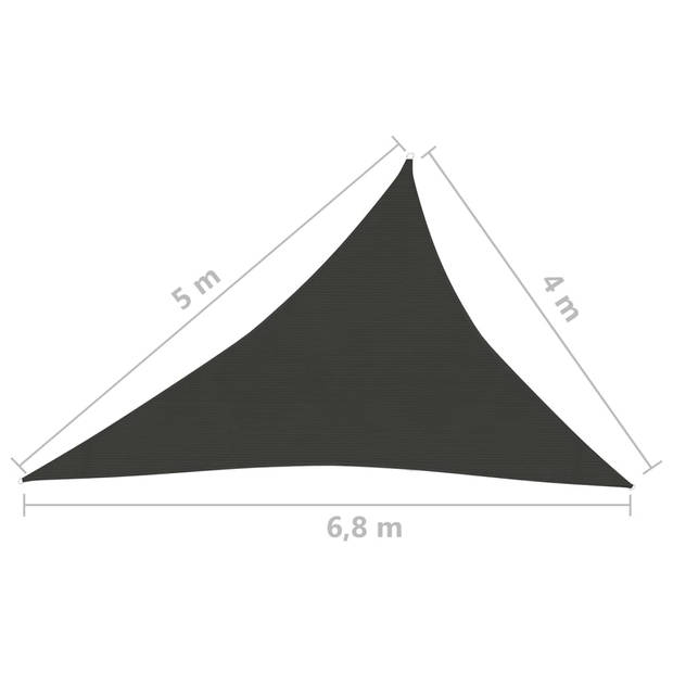 vidaXL Zonnezeil 160 g/m² 4x5x6,8 m HDPE zwart