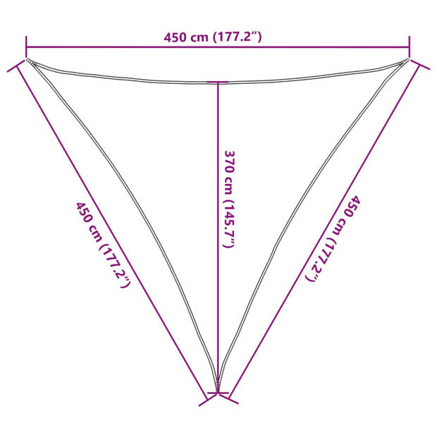 vidaXL Zonnezeil 160 g/m² 4,5x4,5x4,5 m HDPE bruin