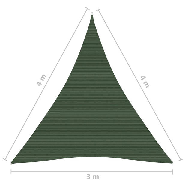 vidaXL Zonnezeil 160 g/m² 3x4x4 m HDPE donkergroen