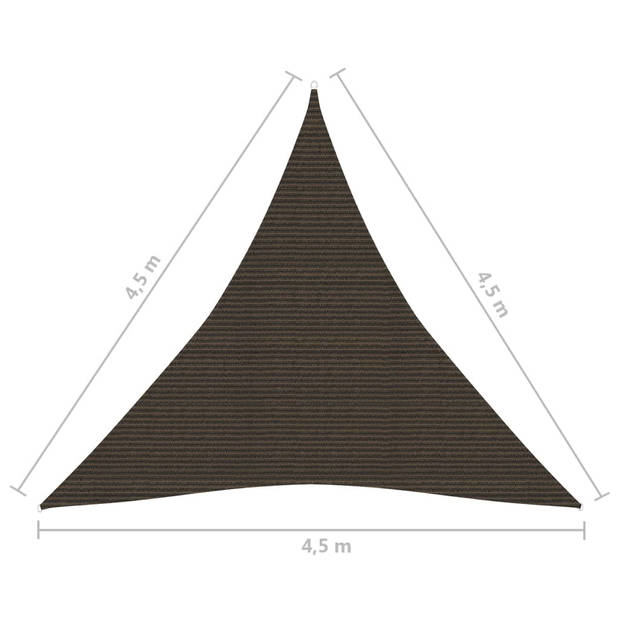 vidaXL Zonnezeil 160 g/m² 4,5x4,5x4,5 m HDPE bruin