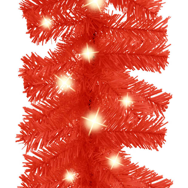 The Living Store Kerstslinger - LED - Rood - PVC - 20m - 300 LEDs - 1800 takken