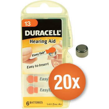 Voordeelpak Duracell gehoorapparaat batterijen - Type 13 (oranje) - 20 x 6 stuks