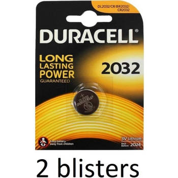 2 Stuks (1 Blister a 2 st) Duracell DL2032 knoopcelbatterij