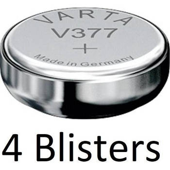 4 Stuks (4 Blisters a 1 st) Varta Knoopcel Batterij SR626 SW/SR66 SW/V377 Single-use Zilver-oxide