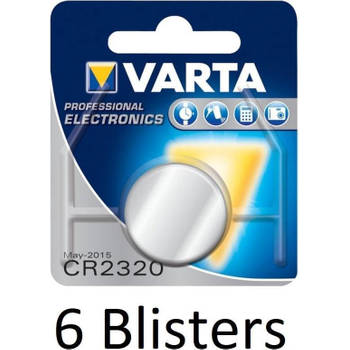 6 stuks (6 blisters a 1 st) Varta CR2320 knoopcelbatterij