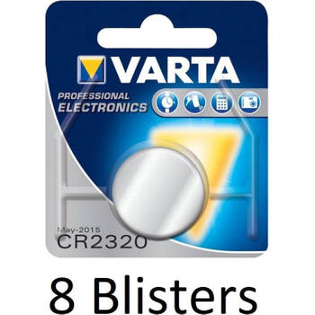 8 stuks (8 blisters a 1 st) Varta CR2320 knoopcelbatterij