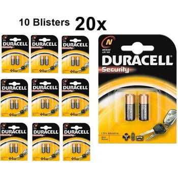 20 Stuks (10 Blisters a 2st) - Duracell LR1 / N / E90 / 910A 1,5 V Alkaline batterij (Duo Pack)