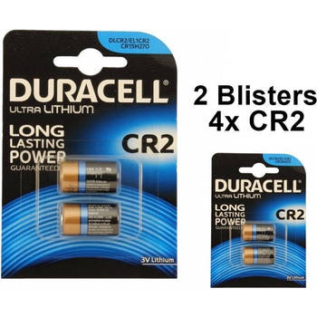 4 Stuks (2 Blisters a 2st) - Duracell CR2 Lithium batterij - Blister van 2 stuks
