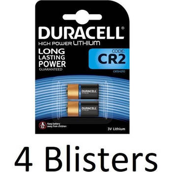 8 Stuks (4 Blisters a 2 st) Duracell CR2 High Power Lithuim Batterij