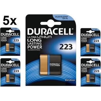 5 Stuks - Duracell CRP2 / 223 / DL223 / EL223AP / CR-P2 6V Lithium batterij