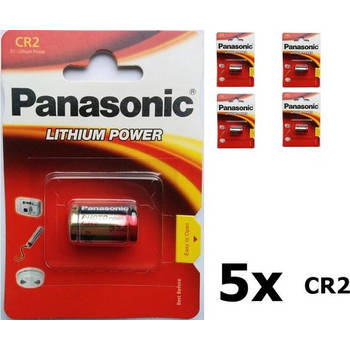 5 Stuks - Panasonic CR2 blister Lithium batterij