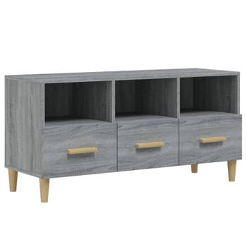 vidaXL Tv-meubel 102x36x50 cm bewerkt hout grijs sonoma eikenkleurig