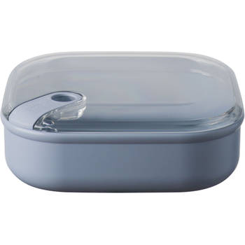 Omada - Pull Box Lunchbox Vierkant Laag 1 liter - Polypropyleen - Blauw