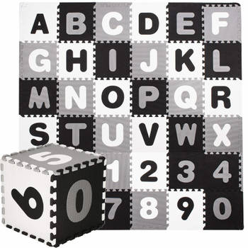 Speelmat Foam Puzzelmat 36 Stukken Letters & Cijfers 175 x 175 cm