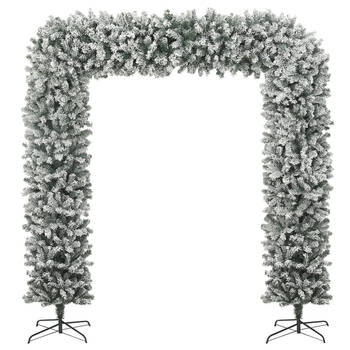 The Living Store Kerstboog - Staal en PVC - 215 x 240 cm - Wit/Groen