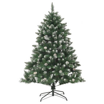 The Living Store Kerstboom Luxe - 150 cm - Groen/Wit - Met scharnierende constructie