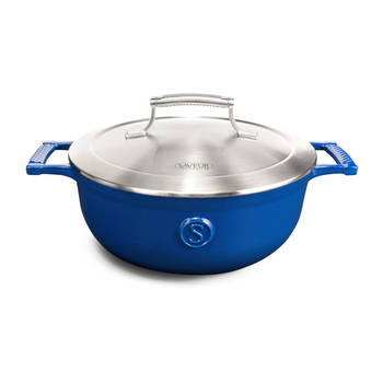 Saveur Selects Hapjespan Voyage - Classic Blue - ø 25 cm / 3.3 liter - geëmailleerde anti-aanbaklaag