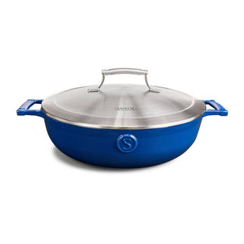 Saveur Selects Hapjespan Voyage - Classic Blue - ø 30 cm / 4.2 liter - geëmailleerde anti-aanbaklaag