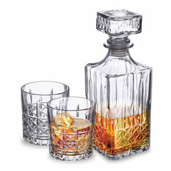 Luxe Whiskey karaf set - Whiskey Set - Whiskey Glas - Whisky Glazen - 330/900 ml - 5 Stuks - 1 karaf - 4 glazen