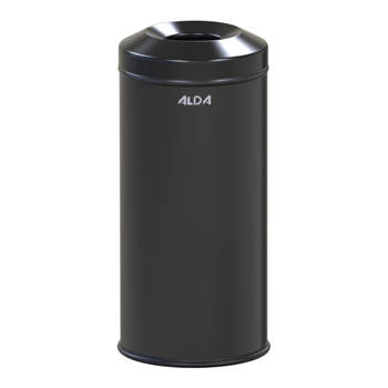 ALDA, Brandwerende prullenbak 12L, 43xØ20 cm, zwart