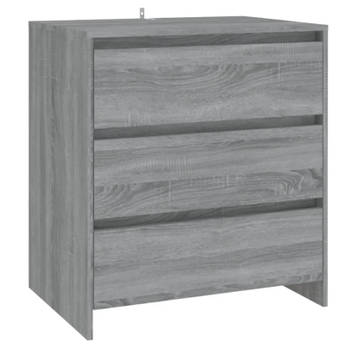 vidaXL Dressoir 70x41x75 cm bewerkt hout grijs sonoma eikenkleurig