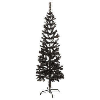 The Living Store Kerstboom Smal - 150 cm - PVC - Zwart