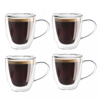 Luxe Espresso Kopjes - Dubbelwandige Koffieglazen - Ristretto Kopjes - 80 ML - Set Van 4