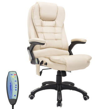 Bureaustoel - Ergonomische bureaustoel - Directiestoel - Stoelverwarming - Massagestoel - Kunstleer - Beige