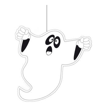 Halloween thema hangende spook/geest decoratie wit 30 cm - Hangdecoratie
