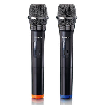 Set van 2 draadloze microfoons Lenco Zwart