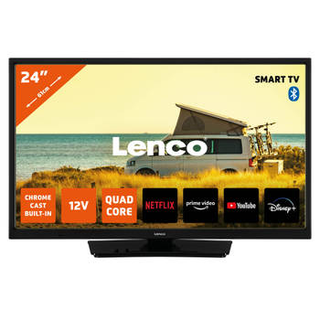 24" Android Smart TV met 12V auto adapter Lenco Zwart