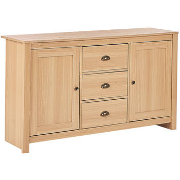 Beliani LANSIN - Sideboard-Lichte houtkleur-Vezelplaat