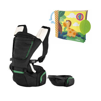 Chicco bundel - Draagzak Hip Seat - Black & Babyboekje Junior 19 X 19 Cm Polyester Geel/groen