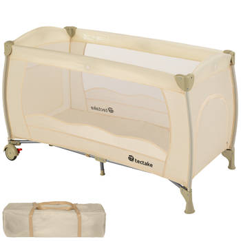 tectake - kinder reisbed babybed - beige - 402418 - 126x65x80 cm met draagtas