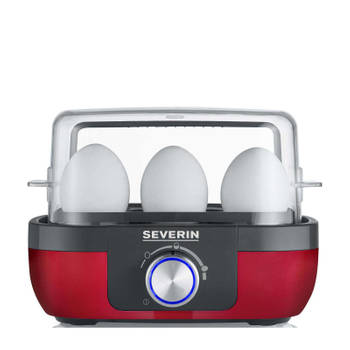 Severin EK 3168 eierkoker voor 6 eieren pocheerfunctie - rood