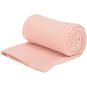 Polyester fleece deken/dekentje/plaid 125 x 150 cm roze - Plaids