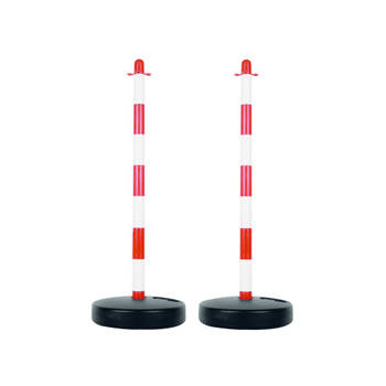 Perel SCP90 plastic paal voor signalisatieketting - rood/wit