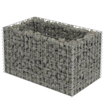 vidaXL Gabion plantenbak verhoogd 90x50x50 cm gegalvaniseerd staal