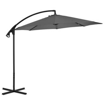 vidaXL Zweefparasol met stalen paal 300 cm antraciet